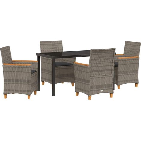 Maison Exclusive - Conjunto de Comedor de Jardín 5 pcs Gris ratán (1/5)