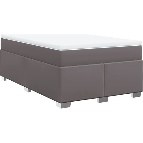 Maison Exclusive - Sommier à lattes de lit avec matelas gris 120x190 cm similicuir (1/5)