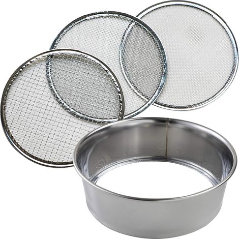 Lot de 3 - Tamis de Sol - Accessoire Jardinage - Filtre Maille Interchangeable - Pour Bonsaï et Compost - Inox - 21x6,5 cm (1/5)