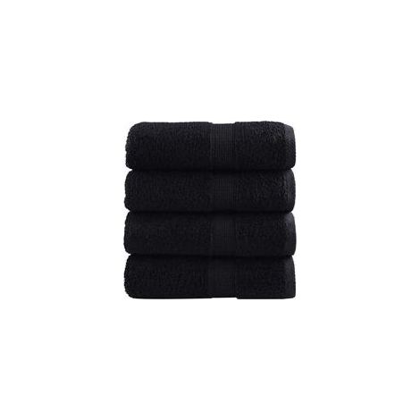 Serviettes dinvités haut de gamme SOLUND, lot de 4, noires, 30 x 50 cm, 600 g/m² Crezuo (1/4)