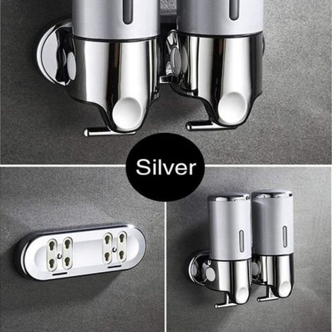 Distributeur de savon à Mainmural en acier inoxydable de 500 ML pour salle de bain ou cuisine (2500ML,argent) (1/4)