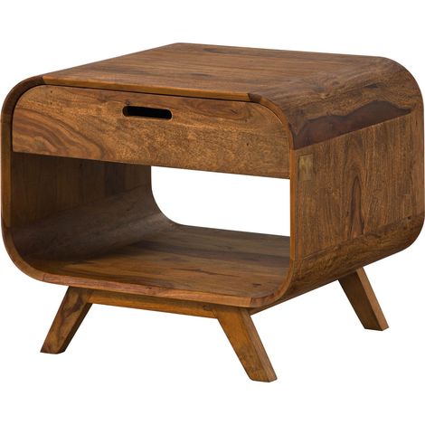 Couchtisch Sheesham 60x50x50 hellbraun lackiert MAILAND 130