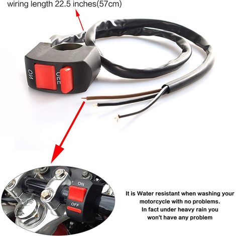Adatto per fari fendinebbia e fari a LED da manubrio di motociclette, con alimentazione a 12V CC, facile da installare.