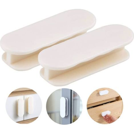 Ensemble de deux poignées pour porte-fenêtre, poignée de porte, poignée de porte autocollante, poignée de meuble, poignée de porte-fenêtre, revêtement extérieur en plastique, poignée pour meubles en v (1/4)