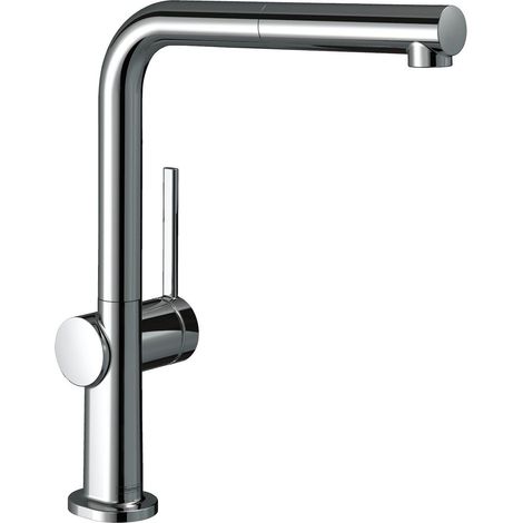 Hansgrohe Talis M54 Kitchen Mixer Tap Single Lever Pull Out Spout Chrome Modern (1/5)