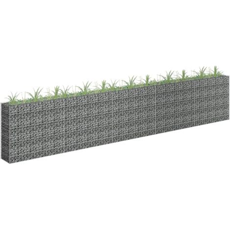 Lit surélevé à gabion Jardinière en gabion Mur en pierre Panier de Gabion de Jardin décoratif Acier galvanisé 450x30x90 cm DBEB8807021 (1/5)