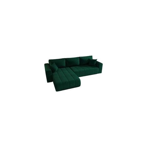 Canapé d'angle convertible en velours MILO angle gauche-Vert-angle gauche (1/5)
