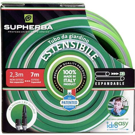 Supherba Kit tubo estensibile 14m diametro 1/2 verde con raccordi e lancia (1/4)