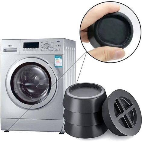 4 Pcs Anti-Vibration Pieds pour Machine à Laver, Noir Tapis Anti-vibration pour Machine à Laver, Patins Anti-vibrations Supports en Caoutchouc pour Sèche-Linge et Lave-linge,pour Machines à Laver (1/4)