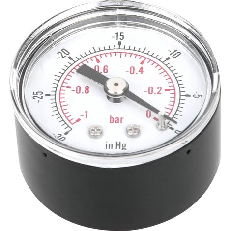 Manomètre à vide à double échelle -10 bar / -300 inHg, raccord arrière 1/8 BSPT