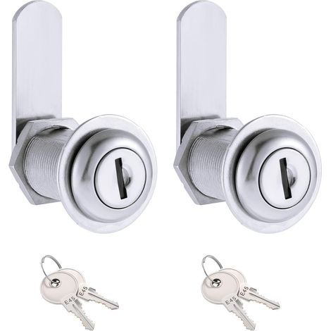 Cerradura de buzón de 2 piezas de 30 mm (1/8 de pulgada), cerradura de seguridad para buzón, cerraduras para puertas de armarios, cerradura para puertas de cómodas con 4 llaves. (1/5)