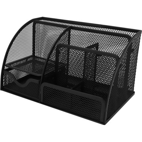 Petit organiseur de bureau, design simple, multifonctionnel, robuste, durable et antirouille, en métal, idéal pour le bureau, le travail ou la chambre. (1/5)