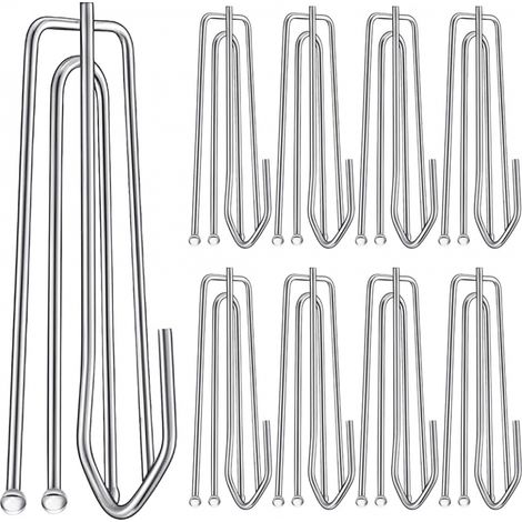 15 anneaux de rideaux en acier inoxydable pour rideaux plissés, fenêtres, portes, salles de bain (1/5)