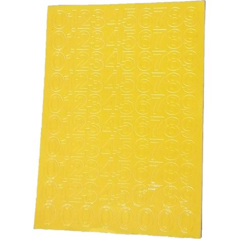 Chiffres autocollants jaunes de 1,5 cm