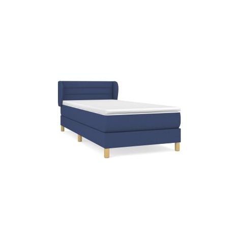 Sommier à lattes de lit avec matelas Bleu 80x200 Tissu (1/5)