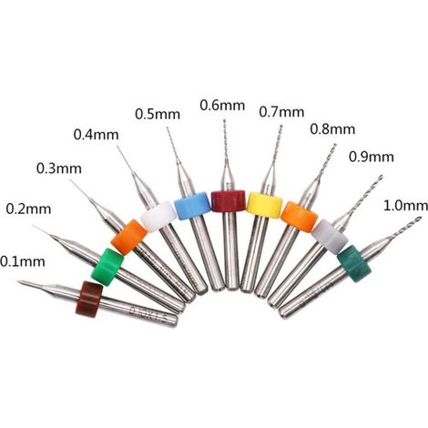 20 PCS Mini Forets PCB 0.1-1.0mm, Carbure Spirale Flûte Carbure Micro Forets Outil Rotatif Bijoux CNC Conseil Gravure À La Puissance,Versailles (1/5)