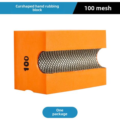 Bloc de meulage concave manuel pour bords arqués, outil de meulage et de polissage des bords de carreaux de céramique, dalles de pierre, marbre et pierre (bloc de meulage concave manuel n° 100) (1/5)