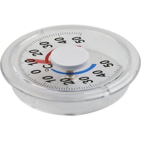 Thermomètre rond - Aiguille métallique - Intérieur/extérieur - Grand cadran (1/3)