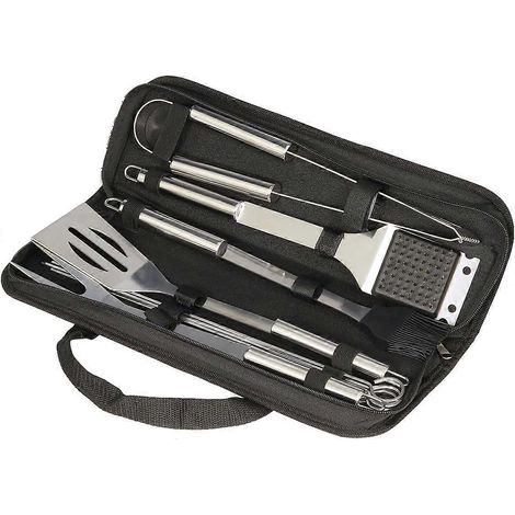Kit de barbecue - Accessoires de barbecue en acier inoxydable dans une mallette - Accessoires de barbecue portables en acier inoxydable pour grils (ordinaires) (1/5)