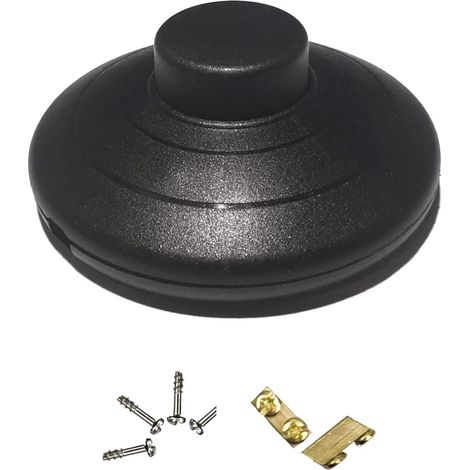 Interrupteur à pied pour lampe - Interrupteur intermédiaire avec bouton poussoir auto-bloquant pour câbles à 2 ou 3 fils - Pour lampadaires et petits appareils ou lampes - Noir (1/5)