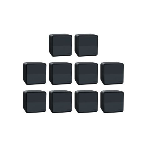 Schneider - Mureva Styl - LOT de 10 Va et vient - Connexion auto - Saillie - IP55/IK08 - Gris - Ref. : MUR35021x10 (1/5)