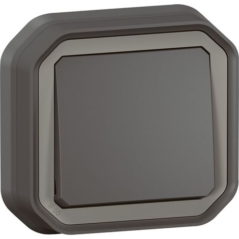 Interruttore bipolare stagno – Plexo 10AX 250V IP55 IK08 incassato – Antracite - LEG069881L