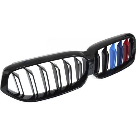 Grille de calandre avant BMW Serie 6 G32LCI de 2020 a 2023 Noir brillant + Tricolore-42674421 (1/4)