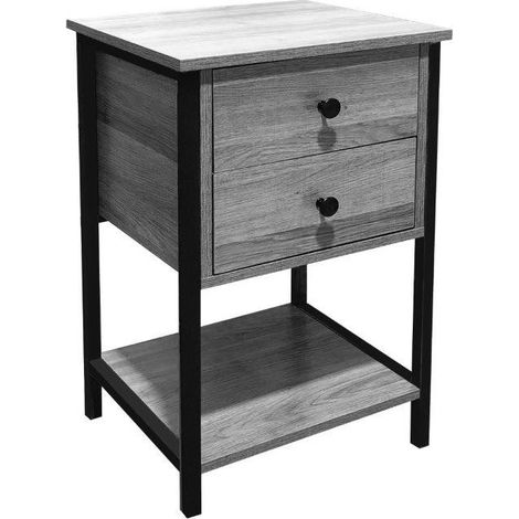 COMODINO INDUSTRIAL CON CASSETTO 40X35X65H GRIGIO (1/3)