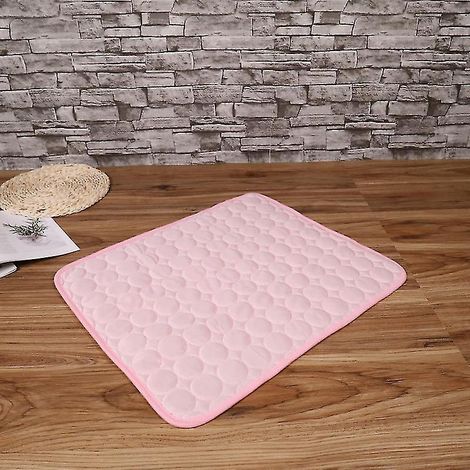 Kühlmatte aus Eisseide für Hunde und Katzen – Kühlkissen für die Hundehütte – 62 x 50 cm – Rosa (1/5)