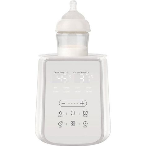 Chauffe-Biberon Nomade Sans Fil – Portable, Température Réglable, Minuterie, Veilleuse et Écran LCD, Étanche pour Voyage
