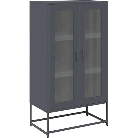 Maison Exclusive - Aparador de acero gris antracita 68x39x123 cm