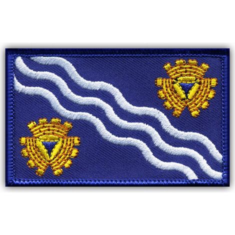 Patchion Merseyside – Flagge – Selbstklebende Rückseite – Gestickter Aufnäher/Abzeichen/Emblem