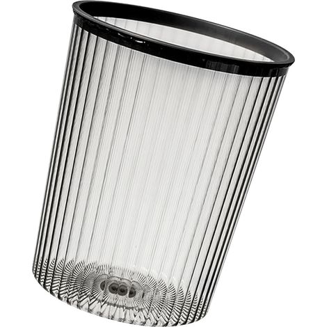 Poubelle transparente avec anneau supérieur, couvercle facile à fixer, grande capacité, noire, pour la maison (1/5)