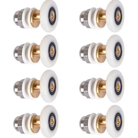 Porte de Douche - Rouleau Roulette Roue pour Porte de Douche Roulettes Coulissantes Porte Roue de Remplacement pour Rouleau 8 pièces 25mm (1/5)