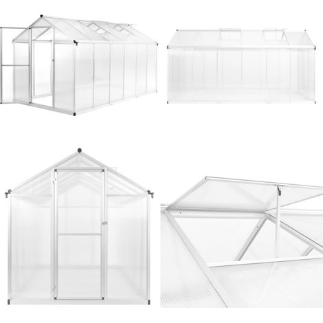 Serre Aluminium 362x190x195 cm 13,41 m³ - Serre Jardin - Serre Aluminium - Serre Polycarbonade - Greenhouse - Serrez  Jardin - Home & Living