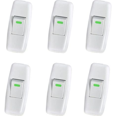 CSPARKV 6 Pack Interrupteur Lampe, Interrupteur Torpedo, Ligne Cordon Interrupteur, Interrupteur Lampe de Chevet, Interrupteur à Bascule en Ligne pour Lampe de Table de Chevet Remplacement d (1/4)