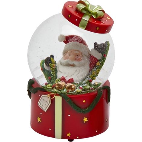 Sfera d'acqua con Babbo Natale, Renna e pupazzo di neve, decorazione natalizia alta 15,5 cm -Babbo Natale (1/5)