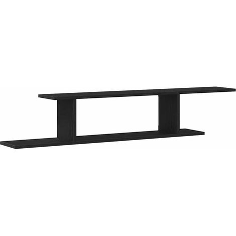 Maison Exclusive - Wandmontiertes TV Regal Schwarz Eichen-Optik 1