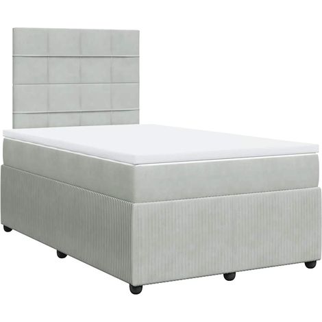 Maison Exclusive - Boxspringbett mit Matratze Hellgrau 120x200 cm