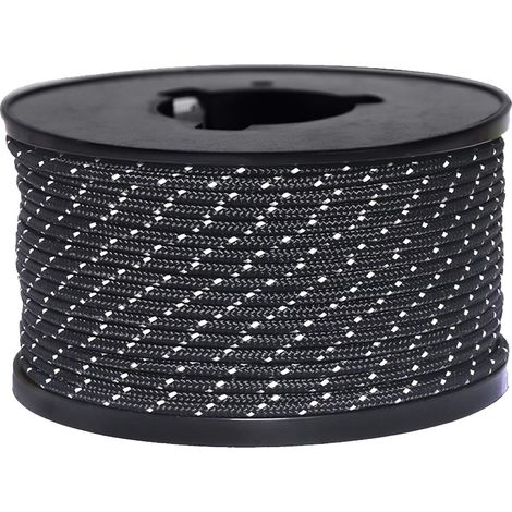 Cordage Paracord Réfléchissant - 31 M - Rouleau En Polyester - Pour Camping Tente Randonnée Secours Automobile (1/5)