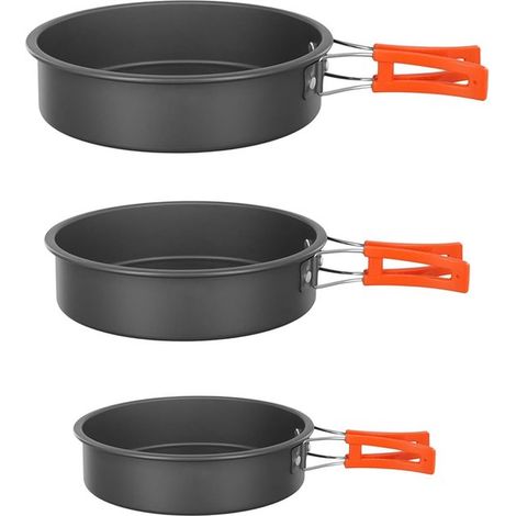 Juego de sartenes para camping - 15,5 / 18 / 20 cm - 3 piezas (1/5)