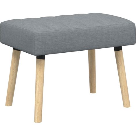 Channel-Tufted Bench Light Grey 60 x 40 x 45 cm Fabric vidaXL (1/5)