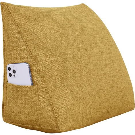 VERCART Grande cuscino a cuneo per il riposo a letto, cuscino lungo per la lettura, cuscino decorativo per la testiera, cuscino triangolare per la schiena, cuscino da salotto per il letto da giorno o