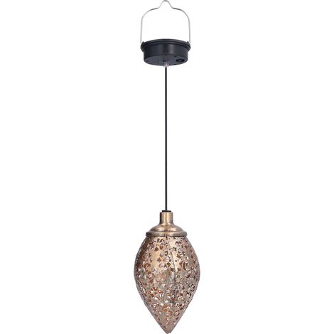 Lampe de projection solaire creuse en fer forgé 1,2 V 0,5 W, résistante à la pluie, lustre solaire en forme de goutte d'eau (1/5)