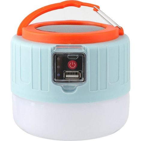 1 Lampe solaire, éclairage LED, batterie 2400 mAh, mode clignotant, sortie USB, camping tente secours (1/5)