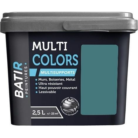 Peintures Multi Colors BÂTIR Satin Soyeux Bleu canard 2,5 L