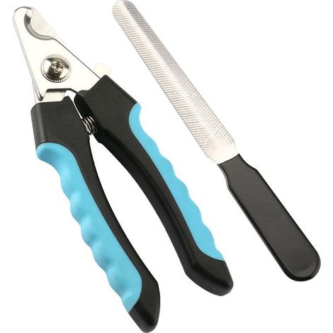 Bleu Coupe Griffes pour Chien et Chat Pince à Ongles coupante avec Lime à Ongles  pour l'entretien des Griffes pour Les Petits, Moyens Chiens, Chats, Lapins, cochons d'Inde (1/5)