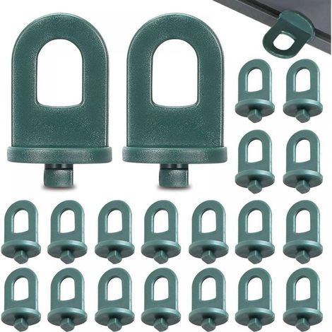 Lot de 50 crochets pour serre, clips en plastique durable, supports pour plantes grimpantes - Accessoires pour serre (vert) (1/5)