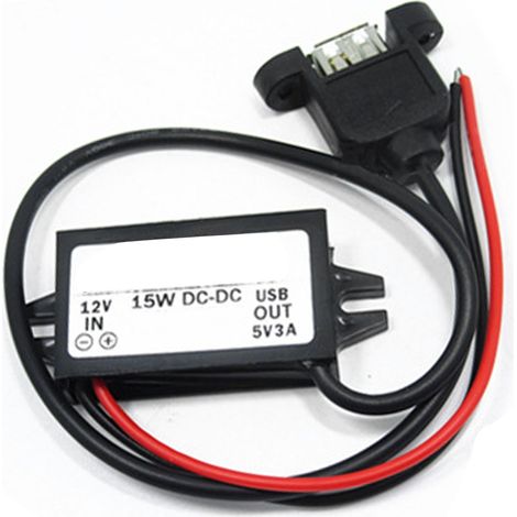 Convertisseur 12V à 5V, sortie USB, Module Buck, adaptateur d'alimentation, tension cc haute efficacité avec oreille (1/5)