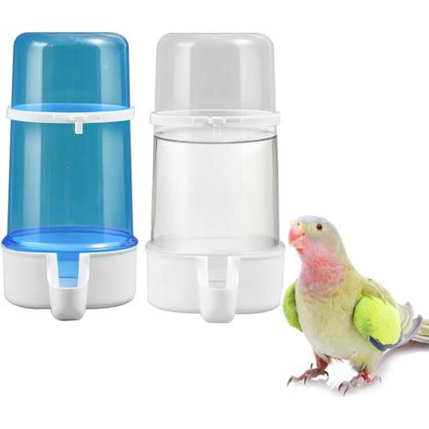 2pcs Plastic Bird Feeder Parrot Water Feeders Parrot Water Dispenser Plastic Water Clip for Bird Cage Accessories Large Capacity Design (1/5)